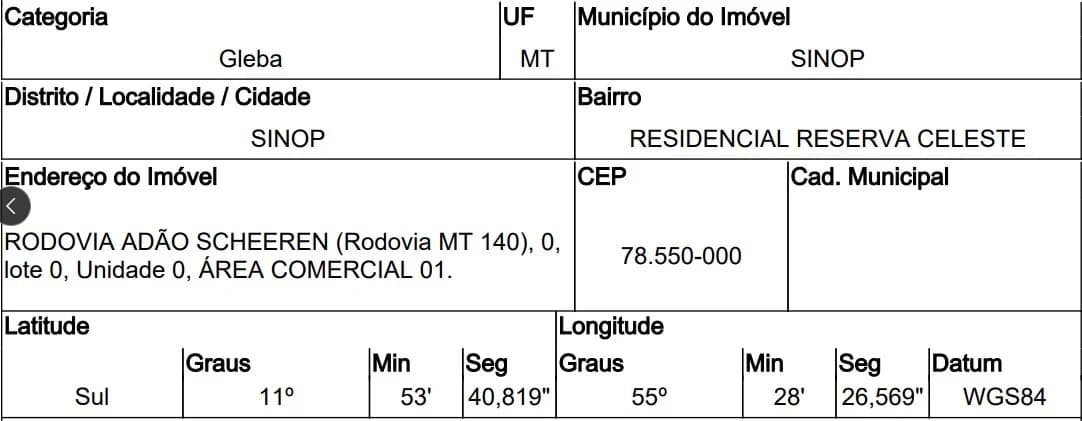 Gleba - Sinop - Desocupado — foto 2